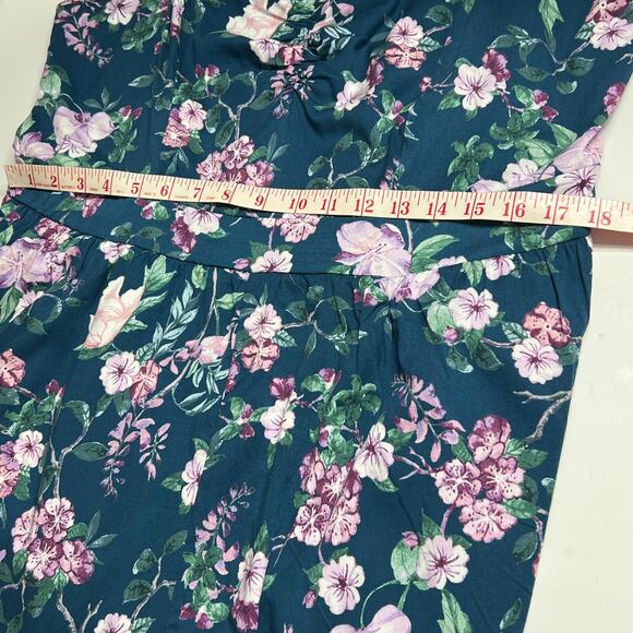 Torrid Melinda Floral Shorts Romper Blue Plus Size 2X - Picture 7 of 10